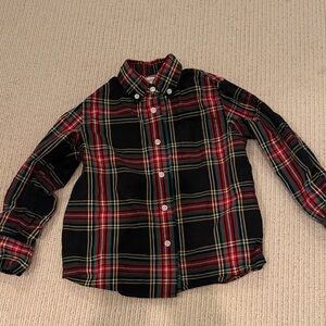Crewcuts Black Red Green Plaid Button-Down Shirt